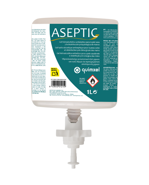 ASEPTIC - Gel hidroalcoólico antisséptico para uma pele saudável e desinfeção pré-cirúrgica das mãos