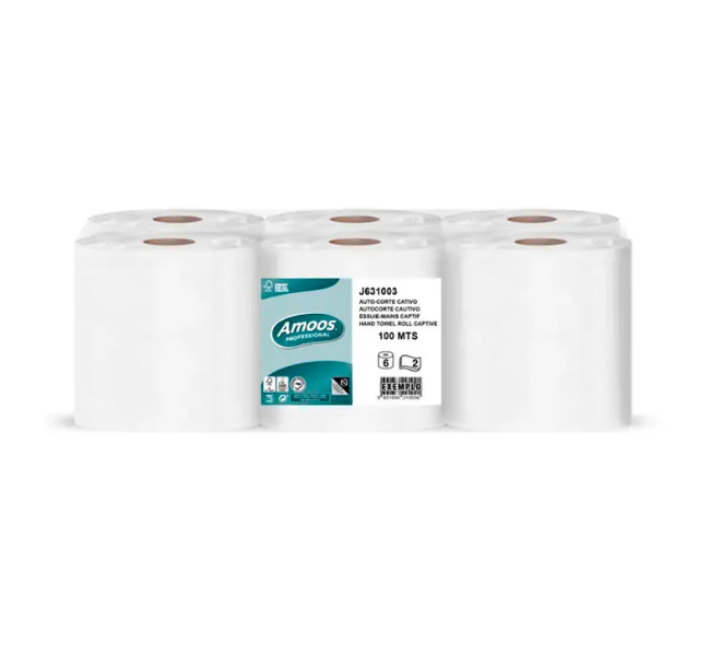 Amoos Autocut Hand Paper Towel - 100 m (6 Rolls)